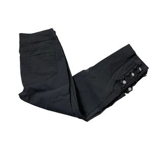 Soft Surroundings Small Black Skinny Pants Jeweled Leg